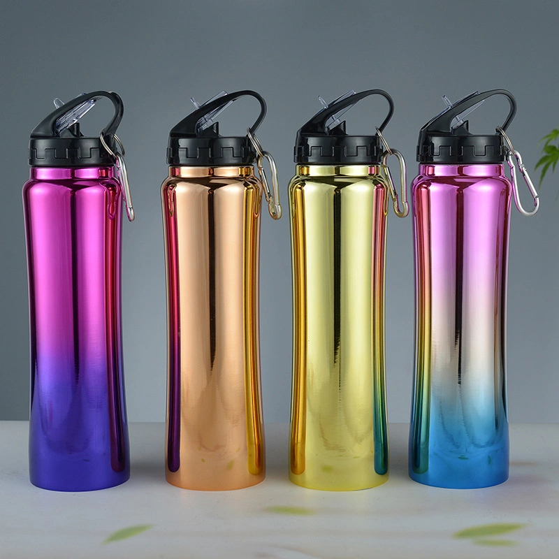 500ml New-Design Double Wall Stainless Steel Vacuum Flask Portable Water Bottle for Outdoor Sport Activity with Straw Lid