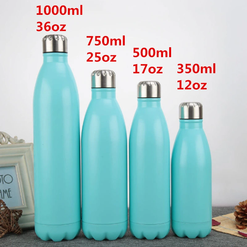 Double Wall Insulated Stainless Steel Cola Shape Sport Water Bottle