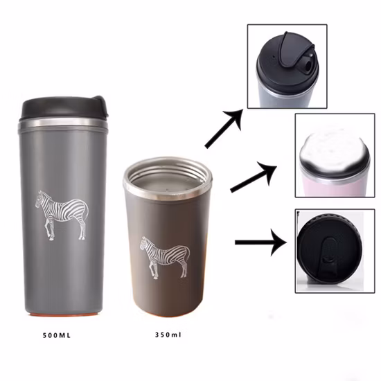 16oz Double Wall Stainless Steel Cup Travel Coffee Suction Mug